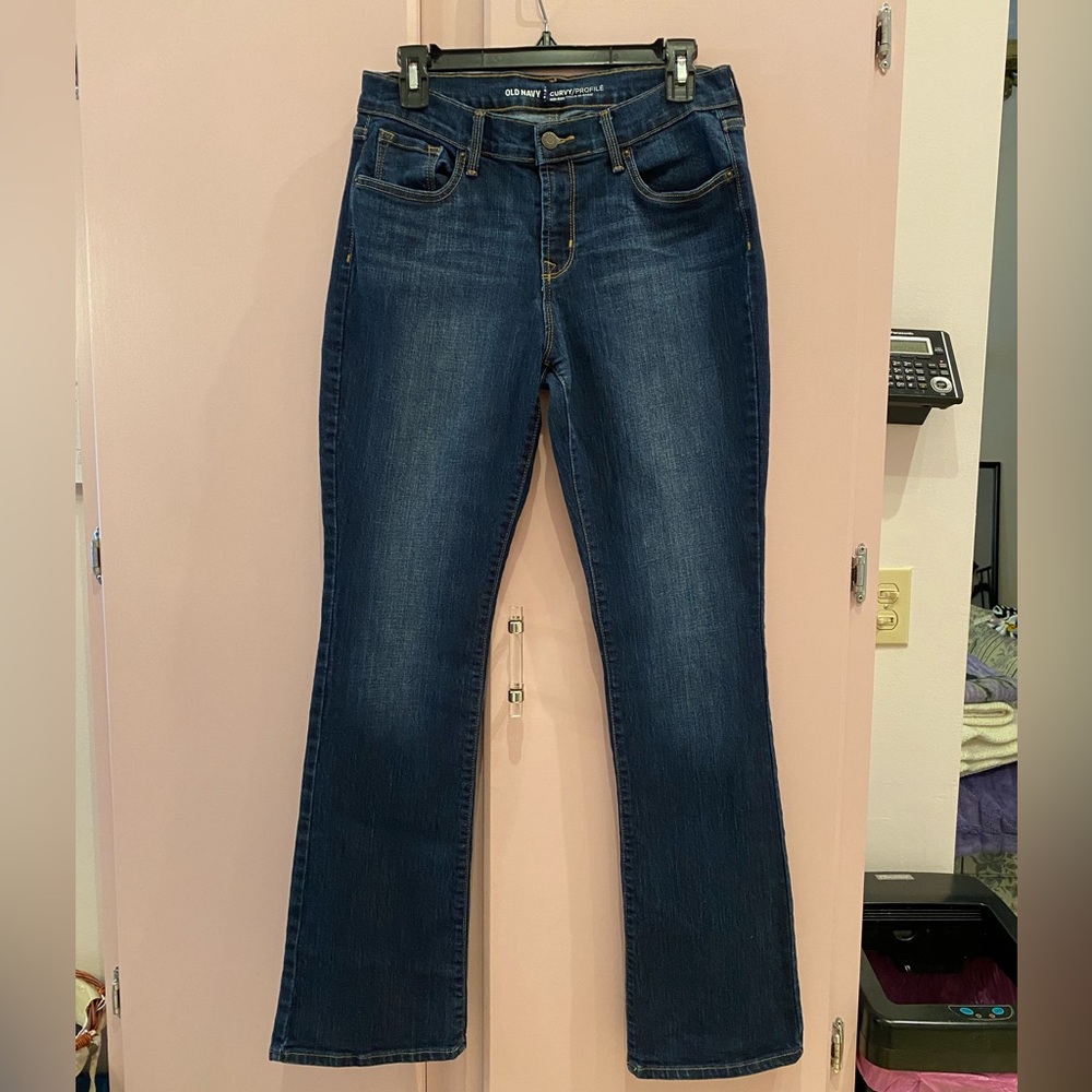 Old Navy Curvy Profile Mid-rise size 8R Stretch Denim Bootcut Medium Blue Jeans